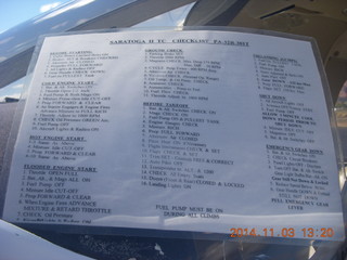 checklist in windshield of another airplane