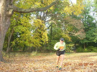 186 8t9. Curtis Arboretum - fall foliage - Adam running (tripod and timer)