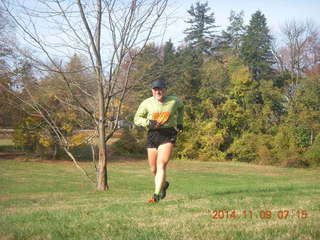 189 8t9. Curtis Arboretum - fall foliage - Adam running (tripod and timer)