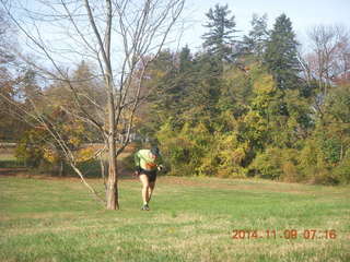 191 8t9. Curtis Arboretum - fall foliage - Adam running (tripod and timer)