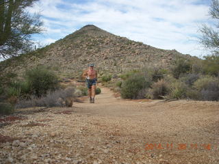 NH2T hike - Adam running (tripod and timer)