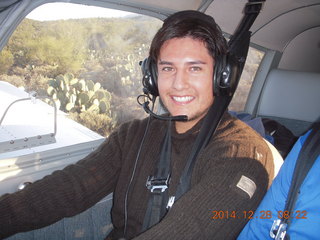 Filipe awaiting takeoff in N8377W from Red Creek airstrip