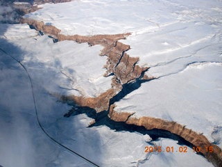 5 8v2. aerial - little grand canyon with snow