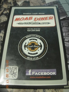 Moab Diner menu