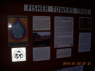 Fisher Towers hike - entrance signs