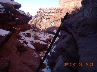 Fisher Towers hike - ladder