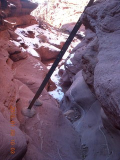 59 8v3. Fisher Towers hike - ladder in slot canyon