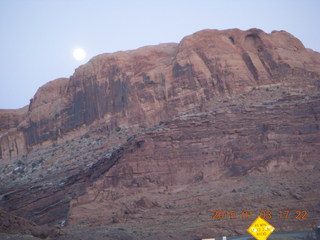 driving to Moab - full moon