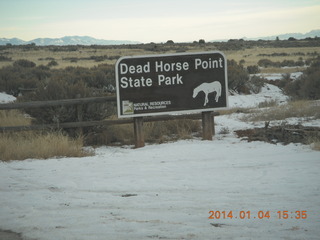 Dead Horse Point State Park sign (later that afternoon)