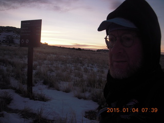 Canyonlands National Park - Lathrop trail hike - Adam at trailhead