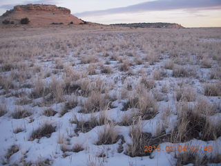 Canyonlands National Park - Lathrop trail hike - grasslands with snow