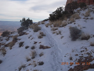 85 8v4. Canyonlands National Park - Lathrop trail hike - path in the snow