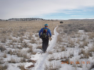 105 8v4. Canyonlands National Park - Lathrop trail hike - Adam running (back)