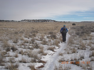 107 8v4. Canyonlands National Park - Lathrop trail hike - Adam running (back)