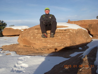 24 8v5. Dead Horse Point State Park hike - biscuit rock - Adam (tripod and timer)
