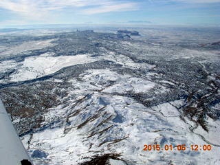 75 8v5. aerial - snowy canyonlands