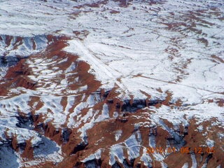 81 8v5. aerial - snowy canyonlands