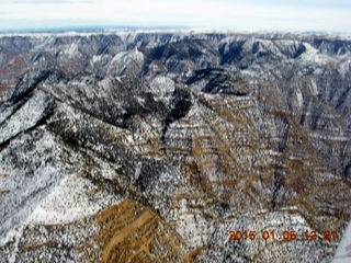 aerial - snowy canyonlands - Desolation Canyon