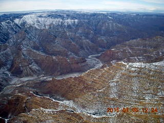 91 8v5. aerial - snowy canyonlands - Desolation Canyon