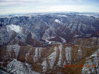 95 8v5. aerial - snowy canyonlands - Desolation Canyon