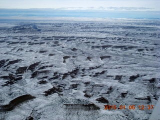 102 8v5. aerial - snowy canyonlands - Sand Wash area
