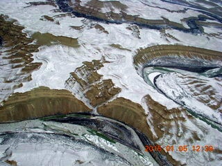 109 8v5. aerial - snowy canyonlands - Sand Wash area