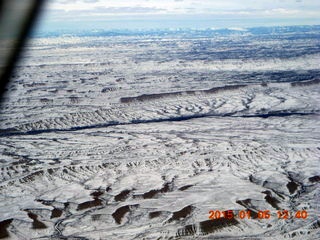 110 8v5. aerial - snowy canyonlands - Sand Wash area