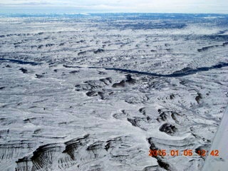 118 8v5. aerial - snowy canyonlands - Sand Wash area