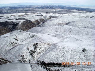 131 8v5. aerial - snowy canyonlands - Book Cliffs - Steer Ridge airstrip