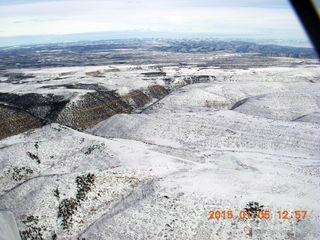 132 8v5. aerial - snowy canyonlands - Book Cliffs - Steer Ridge airstrip