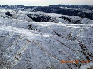 134 8v5. aerial - snowy canyonlands - Book Cliffs - Steer Ridge airstrip