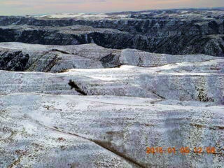 135 8v5. aerial - snowy canyonlands - Book Cliffs - Steer Ridge airstrip