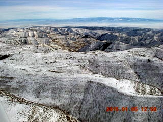 aerial - snowy canyonlands - Book Cliffs - Moon Ridge airstrip