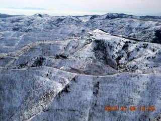 aerial - snowy canyonlands - Book Cliffs - Moon Ridge airstrip