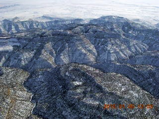 aerial - snowy canyonlands - Book Cliffs - Steer Ridge airstrip