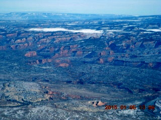 147 8v5. aerial - snowy canyonlands - Colorado hills