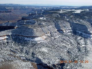 155 8v5. aerial - snowy canyonlands - Colorado hills - Dolores Point airstrip