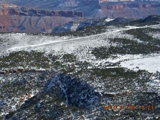 aerial - snowy canyonlands - Colorado hills - Dolores Point airstrip