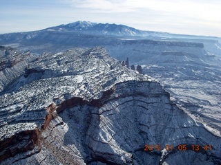 184 8v5. aerial - snowy canyonlands - Fisher Towers