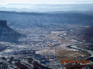 191 8v5. aerial - snowy canyonlands