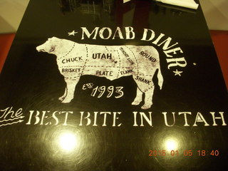 234 8v5. Moab Diner table