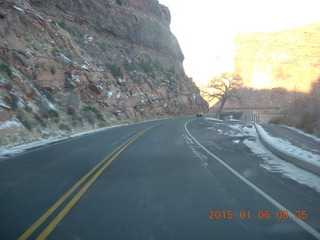 driving back to Moab