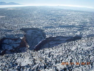 79 8v6. aerial - snowy canyonlands