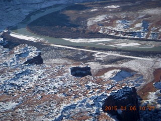 83 8v6. aerial - snowy canyonlands - Mineral Canyon airstrip