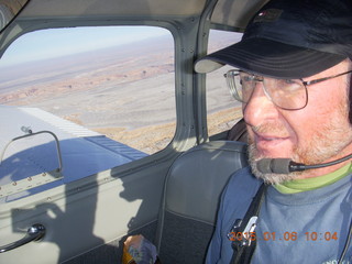 89 8v6. Adam flying N8377W over snowy canyonlands