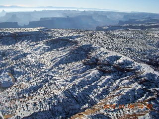 91 8v6. aerial - snowy canyonlands