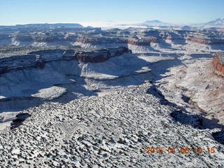 99 8v6. aerial - snowy canyonlands - Happy Canyon airstrip
