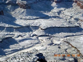 aerial - snowy canyonlands - Happy Canyon airstrip