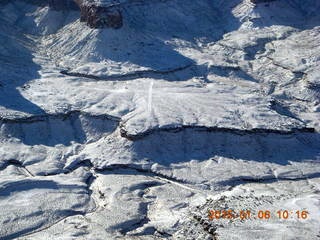 103 8v6. aerial - snowy canyonlands - Happy Canyon airstrip