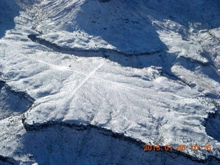 104 8v6. aerial - snowy canyonlands - Happy Canyon airstrip